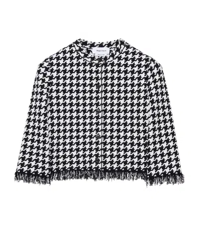 ALEXANDER MCQUEEN FRAYED HOUNDSTOOTH CARDIGAN