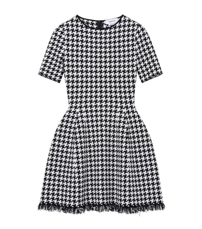 ALEXANDER MCQUEEN FRAYED HOUNDSTOOTH MINI DRESS