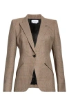 Alexander Mcqueen Mcqueen Glen Plaid Wool Martingale Blazer In Ivory-black-tobacco