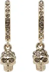 Alexander Mcqueen Gold Skull Mini Creole Hoop Earrings In 7286 0953+greige