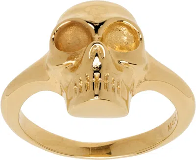 Alexander Mcqueen Gold Skull Ring In 0935 Gold