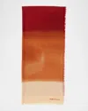 Alexander Mcqueen Gradient Cashmere Stole In Ochre Red