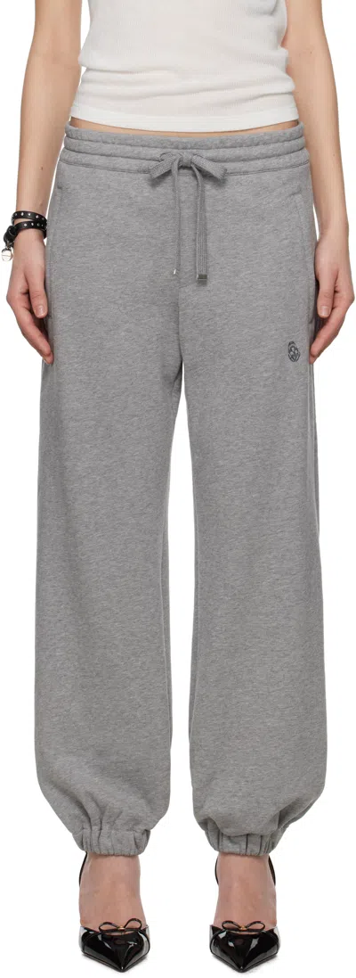 ALEXANDER MCQUEEN GRAY 'MCQUEEN' LOGO TRACKSUIT LOUNGE PANTS