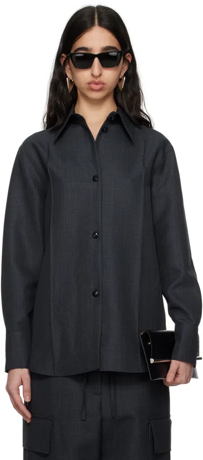 Alexander Mcqueen Gray Prince Of Wales Shirt In 1135 Black - Dark Gr