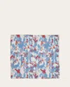 Alexander Mcqueen Hawaiin-inspired Floral-print Silk Scarf In Bluette Red