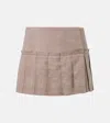 Alexander Mcqueen Heritage Check Pleated Wool Miniskirt In Multicoloured
