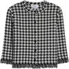 Alexander Mcqueen Houndstooth Polo Top In Black/ivory