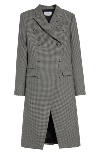 ALEXANDER MCQUEEN MCQUEEN HOUNDSTOOTH CHECK DOUBLE BREASTED WOOL & MOHAIR COAT