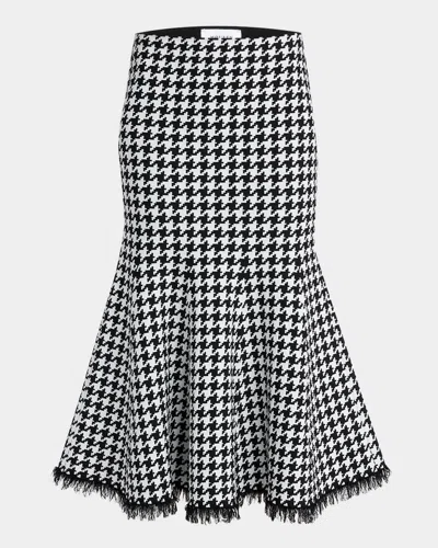 ALEXANDER MCQUEEN HOUNDSTOOTH FIT-&-FLARE MIDI SKIRT