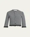 Alexander Mcqueen Houndstooth Polo Top In Black Ivory