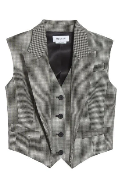 ALEXANDER MCQUEEN MCQUEEN HOUNDSTOOTH WOOL & MOHAIR VEST