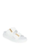 Alexander Mcqueen Hybrid Double-strap Rubber Slides In New Ivory/gold