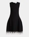 Alexander Mcqueen Black Viscose Mix Dresses In Black Ivory