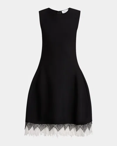 ALEXANDER MCQUEEN LACE-HEM VOLUME SLEEVELESS DRESS