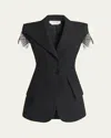 Alexander Mcqueen Alexander Mc Queen Sleeveless Jacket In Black/ivory Spider Web Lace In Black