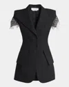 Alexander Mcqueen Alexander Mc Queen Sleeveless Jacket In Black/ivory Spider Web Lace In Black