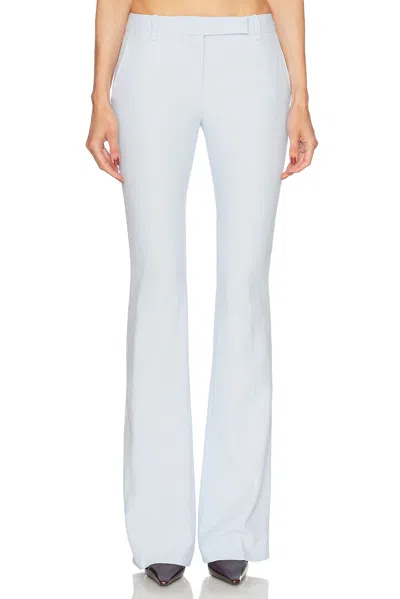 Alexander Mcqueen Leaf Crepe Bootcut Trouser In Shirting Blue