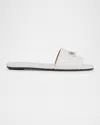 Alexander Mcqueen Leather Cross-bar Slide Sandals In 9081 Ivory Red