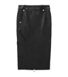 Alexander Mcqueen Leather Pencil Midi Skirt In Black