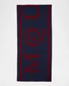 Alexander Mcqueen Logo-print Striped Scarf In 4173 Navy Bordeaux