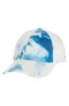 Alexander Mcqueen Mcqueen Marbled Denim Baseball Cap In Ivory/blue