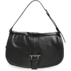 Alexander Mcqueen Mcqueen Maxi T-bar Leather Shoulder Bag In Black/silver