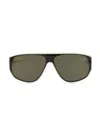 Alexander Mcqueen Mcqueen Men's 99mm Biker Sunglasses In White Green