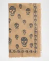 Alexander Mcqueen Men's Abstract Skull Scarf In White Red