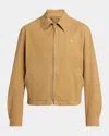 Alexander Mcqueen Mcqueen Embroidered Skull Cotton Twill Jacket In Beige