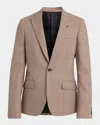 Alexander Mcqueen Men's Check Twill Single-breasted Sport Coat In Beigemulti