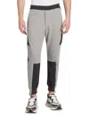 Alexander Mcqueen Logo Printed Colourblock Track Pants In Grey Charcoal Black