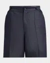 Alexander Mcqueen Tailored Shorts With Back Pockets And Belt Loops In Indigo