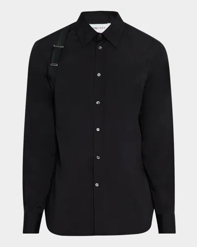ALEXANDER MCQUEEN MEN'S LOGO-TAPE HARNESS DRESS SHIRT