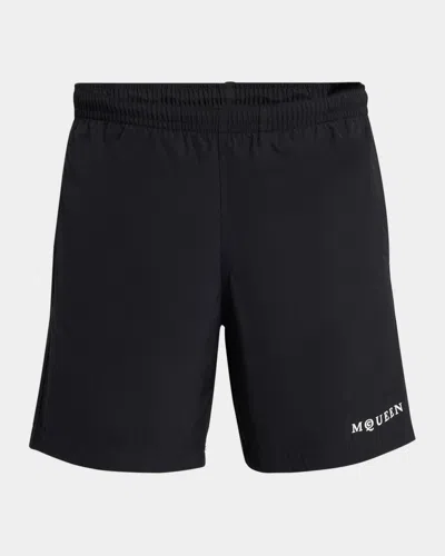 ALEXANDER MCQUEEN MEN'S LOGO EMBROIDERED SWIM SHORTS