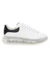 Alexander Mcqueen Mcqueen Men's Men's Oversized Gel Sole Leather Platform Sneakers In White Black