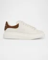 Alexander Mcqueen White Low-top Sneakers With Chunky Sole And Contrasting Heel Tab In Leather Man In Brown