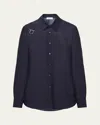 Alexander Mcqueen Mcqueen T-bar Harness Denim Button-up Shirt In Blue