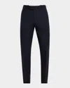 Alexander Mcqueen Mcqueen Low Rise Wool Cigarette Trousers In Navy