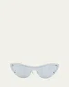Alexander Mcqueen Metal Cat-eye Sunglasses In Silver