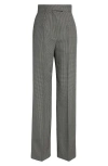 Alexander Mcqueen Pleated Houndstooth Wool And Mohair-blend Straight-leg Pants In Black Ivory