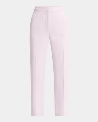 Alexander Mcqueen Mid-rise Cigarette Ankle Trousers In Mauve