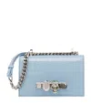 Alexander Mcqueen Jewelled Satchel Mini Shoulder Bag In Blue