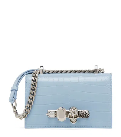 Alexander Mcqueen Jewelled Satchel Mini Shoulder Bag In Blue