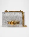 Alexander Mcqueen Mini Skull Jewel Embellished Chain Shoulder Bag In Off White