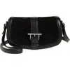 Alexander Mcqueen T-bar Leather Shoulder Bag In Black
