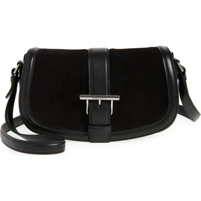 Alexander Mcqueen T-bar Leather Shoulder Bag In Black