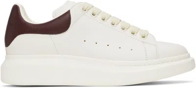 ALEXANDER MCQUEEN OFF-WHITE & BURGUNDY OVERSIZED SNEAKERS