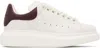 Alexander Mcqueen White Leather Sneakers With Chocolate Leather Heel In White