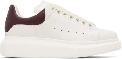 ALEXANDER MCQUEEN OFF-WHITE & BURGUNDY OVERSIZED SNEAKERS