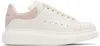 Alexander Mcqueen Oversized Leather Sneakers With Chunky Sole And Logo Detail In 9050 Off White/pink